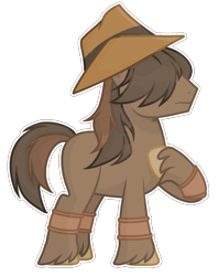 Size: 1022x1292 | Tagged: safe, artist:katnekobase, artist:thieeur-nawng, derpibooru import, oc, oc only, earth pony, pony, base used, earth pony oc, hair over eyes, hat, hooves to the chest, male, simple background, solo, stallion, transparent background, unshorn fetlocks