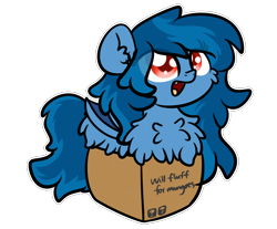 Size: 3250x2688 | Tagged: safe, artist:kimjoman, derpibooru import, oc, oc:tazzee, bat pony, pony, bat pony oc, bat wings, box, cute, pony in a box, wings