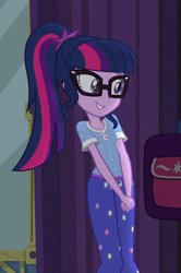 Size: 626x944 | Tagged: safe, derpibooru import, screencap, sci-twi, twilight sparkle, equestria girls, legend of everfree, clothes, cropped, cute, pajamas, smiling, solo, twiabetes