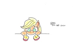 Size: 1024x713 | Tagged: safe, artist:gafelpoez, derpibooru import, applejack, earth pony, pony, apple, food