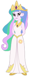 Size: 536x1316 | Tagged: safe, artist:cruelladevil84, derpibooru import, princess celestia, principal celestia, equestria girls, arm behind back, clothes, cutie mark, cutie mark on clothes, dress, female, human female, photo, simple background, solo, transparent background