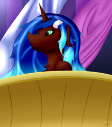 Size: 3440x3887 | Tagged: safe, artist:thebenalpha, derpibooru import, oc, oc:aine aisling, alicorn, alicorn oc, castle, horn, older, waiting, wings