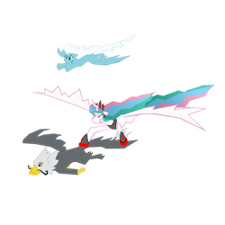 Size: 894x894 | Tagged: safe, artist:gatesmccloud, derpibooru import, fleetfoot, gustave le grande, princess celestia, alicorn, griffon, pegasus, pony, alternate universe, clothes, cmc 10k, corrupted, corrupted celestia, crown, crystal kingdom, crystalbolts, crystalestia, crystalfoot, crystave le grand, crystave le grande, dark magic, female, flying, hoof shoes, horn, jagged horn, jewelry, magic, peytral, possessed, possession, possesstia, queen crystalestia, regalia, shoes, simple background, tiara, transparent background, trio