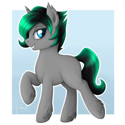 Size: 3000x3000 | Tagged: safe, artist:puggie, derpibooru import, oc, oc only, oc:athena strips, pony, unicorn, female, filly, offspring, parent:oc:harmony strips, parent:oc:sil feather, parents:oc x oc, solo, unshorn fetlocks