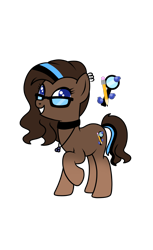 Size: 1024x1676 | Tagged: safe, artist:kb-gamerartist, derpibooru import, oc, oc only, oc:blueberry oatmeal, earth pony, pony, choker, coat markings, ear piercing, earring, female, glasses, grin, jewelry, mare, multicolored hair, necklace, piercing, raised hoof, simple background, smiling, solo, transparent background