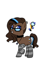 Size: 1024x1676 | Tagged: safe, artist:kb-gamerartist, derpibooru import, oc, oc only, oc:blueberry oatmeal, earth pony, pony, choker, clothes, ear piercing, earring, female, glasses, grin, jewelry, mare, multicolored hair, necklace, piercing, raised hoof, simple background, smiling, socks, solo, striped socks, transparent background