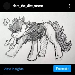 Size: 720x720 | Tagged: safe, artist:darestorm, derpibooru import, oc, oc only, earth pony, pony, angry, crown, earth pony oc, female, jewelry, mare, regalia, solo, traditional art