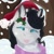 Size: 630x630 | Tagged: safe, alternate version, artist:darestorm, derpibooru import, oc, oc only, earth pony, pony, :p, bust, christmas, clothes, earth pony oc, hat, holiday, holly, outdoors, santa hat, scarf, snow, solo, tongue out, tree