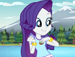 Size: 1420x1080 | Tagged: safe, derpibooru import, screencap, rarity, equestria girls, legend of everfree, camp everfree outfits, cropped, solo