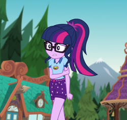 Size: 1142x1080 | Tagged: safe, derpibooru import, screencap, sci-twi, twilight sparkle, equestria girls, legend of everfree, camp everfree outfits, clothes, cropped, cutie mark, cutie mark on clothes, solo
