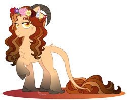 Size: 2519x1993 | Tagged: safe, artist:strawberry-spritz, derpibooru import, oc, hybrid, female, interspecies offspring, offspring, parent:discord, parent:tree hugger, parents:treecord, simple background, solo, transparent background