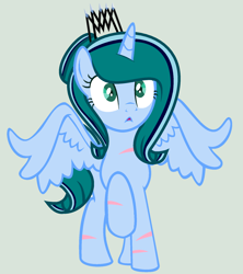 Size: 1684x1900 | Tagged: safe, artist:lominicinfinity, derpibooru import, oc, oc:infinity mi rosalinda, alicorn, pony, female, mare, scar, simple background, solo