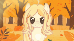Size: 872x486 | Tagged: safe, artist:kichimina, derpibooru import, oc, oc only, pegasus, pony, air kiss, animated, autumn, autumn leaves, barrette, blushing, bust, colored, commission, female, gif, glitter, heart, heart eyes, leaf, leaves, lidded eyes, mare, show accurate, simple background, smiling, solo, tail, tree, vector, wingding eyes, wings, ych result