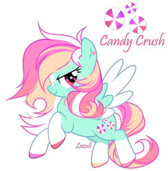 Size: 1640x1672 | Tagged: safe, artist:lazuli, derpibooru import, oc, oc only, oc:candy crush, pegasus, pony, colored hooves, commission, pegasus oc, simple background, smiling, solo, transparent background, two toned wings, wings, ych result