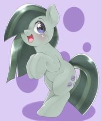 Size: 1536x1842 | Tagged: safe, artist:kurogewapony, derpibooru import, marble pie, earth pony, pony, bipedal, blushing, cute, female, looking at you, marblebetes, mare, rearing, smiling, solo