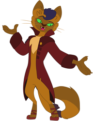 Size: 3582x4671 | Tagged: safe, artist:hubfanlover678, derpibooru import, capper dapperpaws, abyssinian, anthro, ballet slippers, clothes, coat, male, simple background, solo, white background