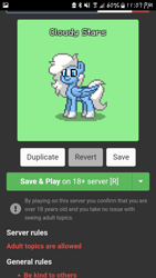 Size: 720x1280 | Tagged: safe, derpibooru import, oc, pegasus, pony, cloudy stars, game, pony town