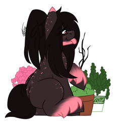 Size: 2299x2525 | Tagged: safe, artist:inspiredpixels, derpibooru import, oc, pony, female, mare, plant, simple background, solo, transparent background