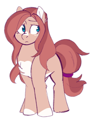 Size: 1024x1365 | Tagged: safe, artist:maikatystar, derpibooru import, oc, oc only, oc:peachy pie, earth pony, pony, blank flank, female, mare, offspring, pale belly, parent:big macintosh, parent:marble pie, parents:marblemac, simple background, solo, transparent background