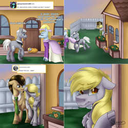 Size: 1402x1402 | Tagged: safe, artist:sugar0612, derpibooru import, derpy hooves, doctor whooves, oc, pony, baby, baby pony, clothes, comic, crying, lovestruck derpy, orphanage, self ponidox, teary eyes, time paradox, younger