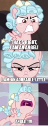 Size: 247x650 | Tagged: safe, derpibooru import, edit, edited screencap, screencap, cozy glow, pegasus, pony, frenemies (episode), marks for effort, school raze, angry, caption, cats don't dance, cozy glow is best facemaker, crying, darla dimple, female, filly, foal, image macro, reference, solo, text
