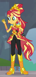 Size: 266x570 | Tagged: safe, derpibooru import, screencap, sunset shimmer, better together, equestria girls, super squad goals, cropped, solo