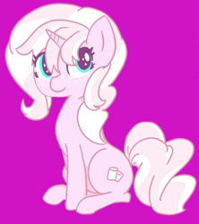 Size: 965x1087 | Tagged: safe, artist:marshmallowfluff, derpibooru import, oc, oc only, oc:marshmallow fluff, unicorn, freckles