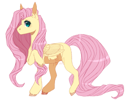 Size: 775x630 | Tagged: safe, artist:lunawolf28, derpibooru import, fluttershy, pegasus, pony, colored hooves, ear fluff, female, folded wings, hoof on chest, looking at you, mare, missing cutie mark, profile, raised hoof, simple background, solo, standing, transparent background, wings