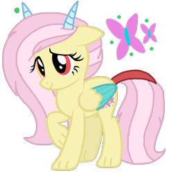 Size: 1056x1080 | Tagged: safe, artist:徐詩珮, derpibooru import, oc, oc only, oc:velen butter, hybrid, interspecies offspring, offspring, parent:discord, parent:fluttershy, parents:discoshy, simple background, solo, transparent background