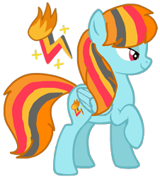 Size: 915x1012 | Tagged: safe, artist:徐詩珮, derpibooru import, oc, oc only, oc:flare fire, magical lesbian spawn, magical threesome spawn, offspring, parent:daring do, parent:rainbow dash, parent:spitfire, parents:daringdash, parents:daringdashfire, parents:daringfire, parents:spitdash, simple background, solo, transparent background