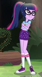 Size: 582x1062 | Tagged: safe, derpibooru import, screencap, sci-twi, twilight sparkle, equestria girls, legend of everfree, camp everfree outfits, cropped, female, full body, solo