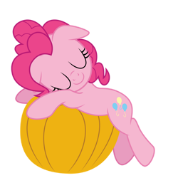 Size: 1024x1024 | Tagged: safe, artist:dashyoshi, derpibooru import, pinkie pie, earth pony, pony, eyes closed, halloween, holiday, pumpkin, simple background, solo, transparent background, vector