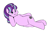 Size: 999x631 | Tagged: safe, artist:pencilfriend, derpibooru import, starlight glimmer, earth pony, pony, the cutie map, cutie mark, equal cutie mark, looking at you, reclining, s5 starlight, simple background, smiling, smug, solo, white background