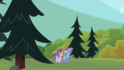 Size: 1920x1080 | Tagged: safe, artist:boneswolbach, artist:caliazian, derpibooru import, edit, editor:jaredking203, starlight glimmer, trixie, pony, unicorn, duo, female, mare, tree, vector, vector edit