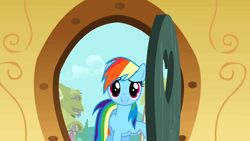 Size: 1280x720 | Tagged: safe, derpibooru import, screencap, rainbow dash, pegasus, pony, party of one, female, mare, solo