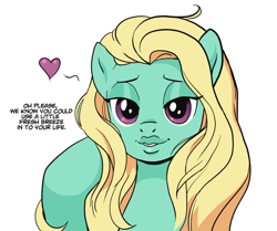 Size: 1196x1000 | Tagged: safe, artist:pencils, derpibooru import, zephyr breeze, pegasus, pony, alternate hairstyle, bedroom eyes, femboy, floating heart, girly, heart, human lips, looking at you, loose hair, male, profile, simple background, stallion, text