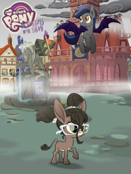 Size: 933x1244 | Tagged: safe, artist:keafonthelookinglass, derpibooru import, oc, bat pony, hybrid, mule, echo (bat pony), glasses, hinny, pigtails, twintails