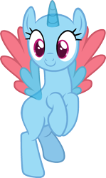 Size: 984x1656 | Tagged: safe, artist:pegasski, derpibooru import, oc, oc only, alicorn, pony, top bolt, alicorn oc, bald, base, eyelashes, horn, rearing, simple background, smiling, solo, transparent background, two toned wings, wings
