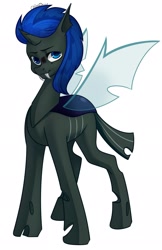 Size: 1327x2048 | Tagged: safe, artist:chibadeer, derpibooru import, oc, oc only, changeling, blue changeling, changeling oc, solo