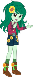 Size: 1702x3973 | Tagged: safe, artist:sketchmcreations, derpibooru import, wallflower blush, equestria girls, equestria girls series, let it rain, spoiler:eqg series (season 2), clothes, commission, female, flower, flower in hair, looking at you, music festival outfit, open mouth, simple background, smiling, socks, transparent background, vector