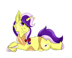 Size: 2500x2000 | Tagged: safe, artist:euspuche, derpibooru import, oc, oc only, oc:scopola mina, pony, unicorn, cheek fluff, clothes, female, looking up, lying down, mare, pose, simple background, smiling, solo, swimsuit, transparent background