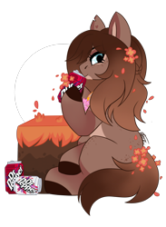 Size: 2196x2994 | Tagged: safe, artist:inspiredpixels, derpibooru import, oc, oc:kloh, earth pony, pony, dr pepper, female, mare, simple background, solo, transparent background