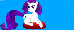 Size: 1051x435 | Tagged: safe, artist:maverickmam, derpibooru import, rarity, pony, unicorn, blue background, female, lying down, mare, pillow, prone, simple background, solo