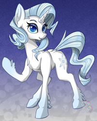 Size: 866x1084 | Tagged: safe, artist:calena, derpibooru import, oc, oc only, oc:frosty sharp, pony, unicorn, cute, female, mare, simple background, solo