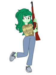 Size: 1280x1707 | Tagged: safe, artist:gmaplay, derpibooru import, wallflower blush, equestria girls, gun, imminent school shooting, m1 garand, rifle, simple background, solo, transparent background, weapon