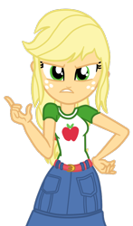 Size: 564x958 | Tagged: safe, artist:gmaplay, derpibooru import, applejack, equestria girls, applejack is not amused, simple background, solo, transparent background, unamused