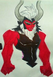 Size: 1032x1493 | Tagged: safe, artist:laphita, derpibooru import, lord tirek, centaur, bust, male, portrait, signature, solo, traditional art