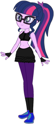 Size: 650x1497 | Tagged: safe, artist:supersamyoshi, derpibooru import, sci-twi, twilight sparkle, equestria girls, boxing skirt, boxing trunks, clothes, exeron fighters, exeron gloves, frilly skirt, leggings, martial arts kids, martial arts kids outfits, shoes, simple background, skirt, sneakers, socks, solo, sports bra, sports skirt, transparent background