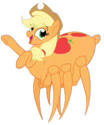 Size: 1000x1200 | Tagged: safe, artist:sixes&sevens, derpibooru import, applejack, monster pony, original species, spider, spiderpony, alternative cutie mark placement, body freckles, freckles, simple background, species swap, spiderjack, transparent background