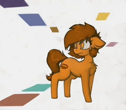 Size: 1998x1732 | Tagged: safe, artist:marsminer, derpibooru import, oc, oc only, oc:venus spring, earth pony, pony, abstract background, chest fluff, female, mare, sb-129, solo, spongebob squarepants